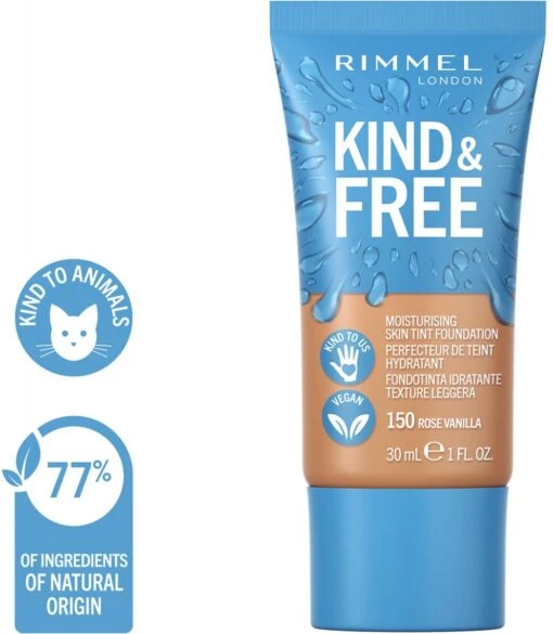 Rimmel London KIND & FREE Vegan Foundation 150 Rose Vanilla -Bekende Cosmetica Winkel