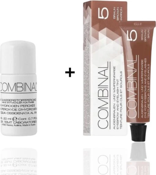 Combinal Wenkbrauw En Wimperverf - Bruin + Combinal Waterstofperoxide 5% - Wimpers - Wenkbrauwen - Wenkbrauwverf - Combideal -Bekende Cosmetica Winkel 1067x1200 2