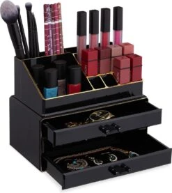 Relaxdays Make-up Organizer - Sieradendoosje - Cosmetica - Zwart -Bekende Cosmetica Winkel 1071x1200 6