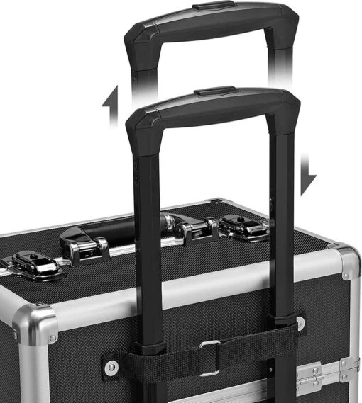 XXL PRO Visagie Beauty Case Koffer Trolley - Nagelkoffer Op Wielen Voor Makeup Of Cosmetica - Grote Uitklapbare Opbergsysteem Nagel Styliste Kapster - Zwart -Bekende Cosmetica Winkel 1075x1200 10