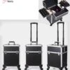 Kapper Koffer| Nagel | Visagist | Make-up | Cosmetica | Schminken | Trolley Stevig En Gemaakt Van Aluminium | 3 Delig | 8 Wielen | Bedekt Met Mooie Zilver Strips -Bekende Cosmetica Winkel 1080x1200 6