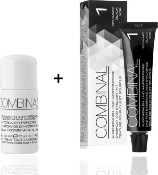 Combinal Wenkbrauw En Wimperverf - Zwart + Combinal Waterstofperoxide 5% - Wimpers - Wenkbrauwen - Wenkbrauwverf - Combideal -Bekende Cosmetica Winkel 1086x1200 5