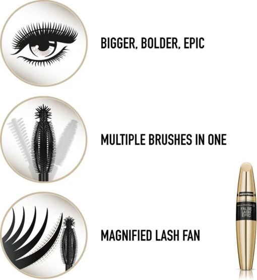 Max Factor False Lash Epic Volume Waterproof Mascara - Zwart -Bekende Cosmetica Winkel 1102x1200 9