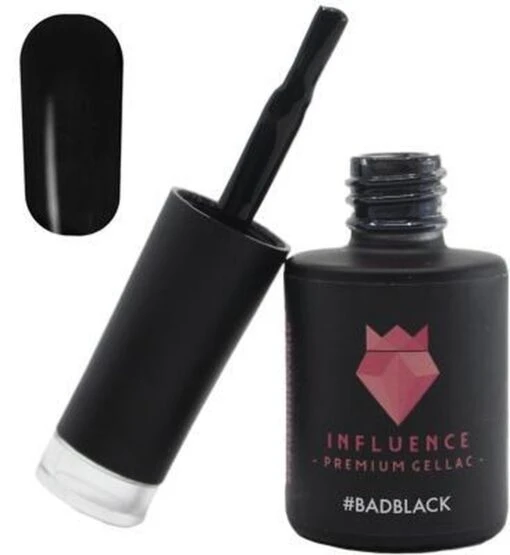 #BADBLACK - Influence Gellac - Zwarte Gellak - Gellak Zwart UV - UV Gellak - Gel Nagellak - Gellac - Kado Vrouw - Valentijns Cadeau - Kado Voor Haar - 10 Ml -Bekende Cosmetica Winkel