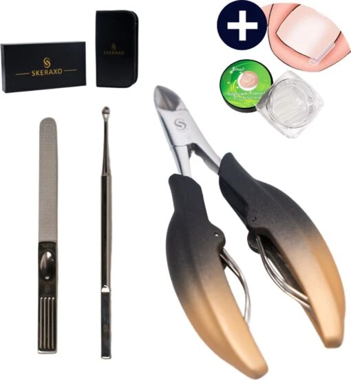 Skeraxo® Professionele Pedicureset Nageltang Kalknagel - Met Nagelvijl & Vuil Verwijderaar - Nagelschaar Voor Harde Teennagels – Nagelknipper Ingegroeide Teennagel - Inclusief Teennagel Correctors -Bekende Cosmetica Winkel 1106x1200 3