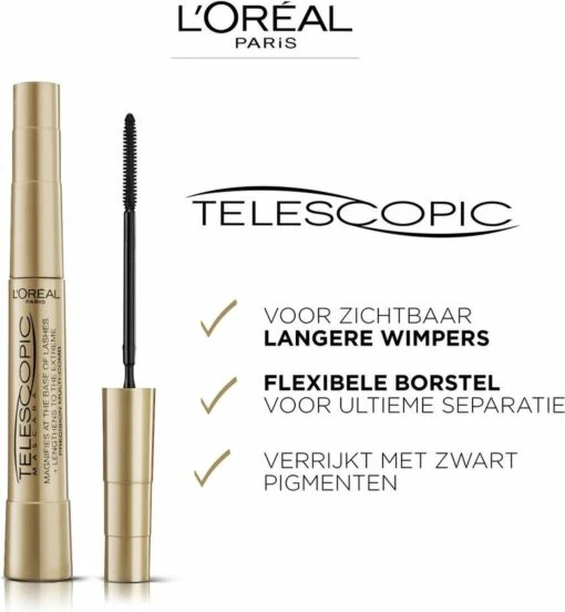 L’Oréal Paris Telescopic Black - Lengte Mascara Voor Zichtbaar Langere Wimpers - Zwart - 8 Ml – 3 Stuks -Bekende Cosmetica Winkel 1109x1200 4