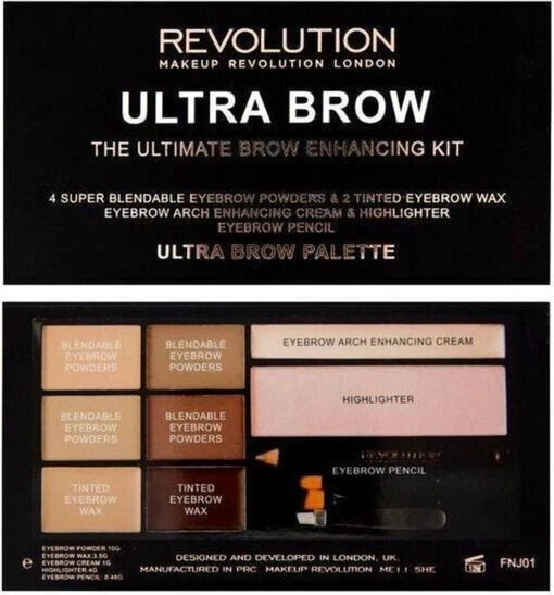 Makeup Revolution Ultra Brow The Ultimate Brow Enhancing Kit - Fair To Medium -Bekende Cosmetica Winkel 1119x1200 8