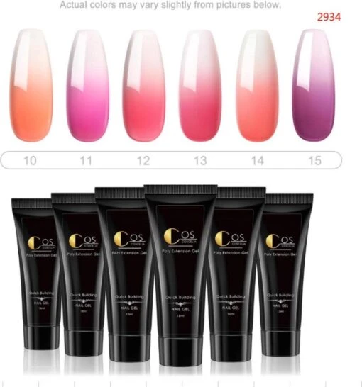 Polygel- 6 KLEUREN SET - 15 ML - Polygel Kit - Polygel Nagels - Polygel Kleuren -Bekende Cosmetica Winkel