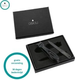 Obioli ™ Nagelknipper Set - Luxe Cadeau Doos Voor Mannen En Vrouwen - Nageltang - Nagelschaar - Kalknagels - Teennagel - Met Nagelvijl - Zwart - Groot - Gift Box -Bekende Cosmetica Winkel 1123x1200 1