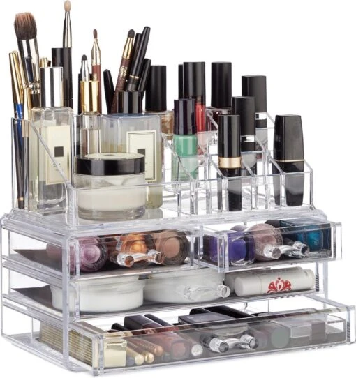 Confibel - Make-up Organizer - Cosmetica Organizer - Verstelbare Lades - Sieraden/Make-up - Cosmetica Opbergdoos - Transparant -Bekende Cosmetica Winkel 1129x1200 15