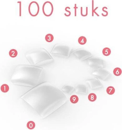 Veronica NAIL-PRODUCTS 100 Stuks, Teennagels TRANSPARANT / CLEAR In Een Nagel Box. -Bekende Cosmetica Winkel