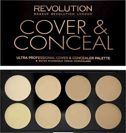 Makeup Revolution Cover & Conceal Cream Palette - Light -Bekende Cosmetica Winkel 1131x1200 2