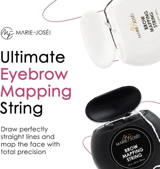 Marie-José & Co Brow Mapping String Set - Zwart & Witte Draad + 10 Vingerbeschermers - Perfect Wenkbrauwen Aftekenen Met Voorgekleurde Draad - Alternatief Voor Wenkbrauwsjablonen -Bekende Cosmetica Winkel 1137x1200 13