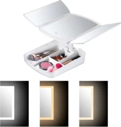 Merkloos Make-up Organizer Met Spiegel En LED Van METU-Online - Make Up Opberger - Make Up Spiegel Met Led Lamp - Makeup Opbergdoos - Make-up Spiegel Wit - Make Up Spiegel Met Verlichting En Usb - Make Up Koffer - Make Up Tafel - Make Up Organizer -Bekende Cosmetica Winkel 1140x1200 15