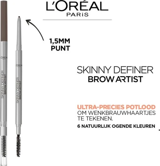 L’Oréal Paris Brow Artist Skinny Definer Wenkbrauwpotlood - 105 Brunette - Ultradun -Bekende Cosmetica Winkel 1152x1200 5