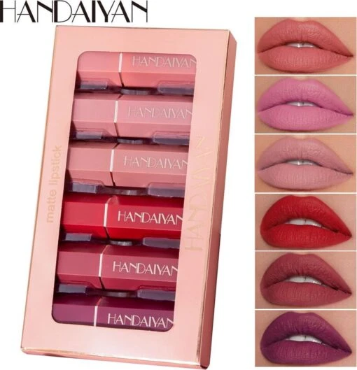 Handaiyan Lipstick Matte - Set Van 6 Kleuren - Lippenstift - Langhoudend - Make Up -Bekende Cosmetica Winkel 1157x1200 2