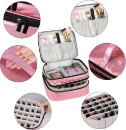 YONO Nagellak Tas - Nagelkoffer Beautycase - Cosmetica Koffer - Manicure Organizer - Roze -Bekende Cosmetica Winkel 1160x1200 21