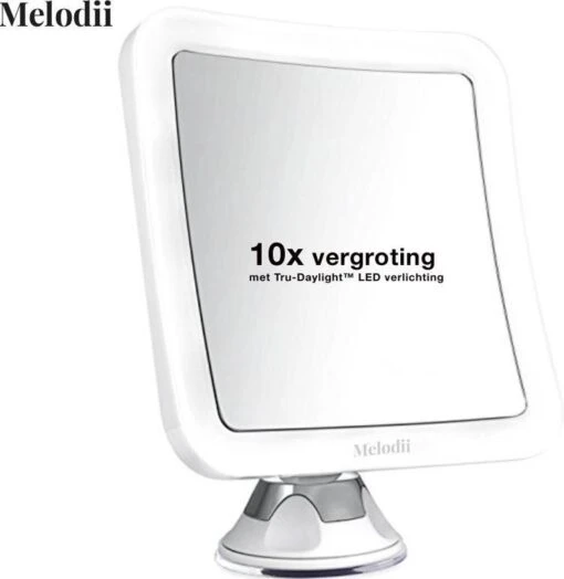 Melodii ML10X - Make Up Spiegel Met LED Verlichting - Scheerspiegel - 10x Vergroting - Met Tru-Daylight Verlichting - Voor Hem En Voor Haar -Bekende Cosmetica Winkel 1167x1200 13