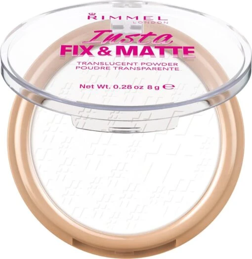 Rimmel London Insta Fix & Matte Make-uppoeder - 01 Clear -Bekende Cosmetica Winkel 1168x1200 5