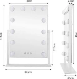 Bright Beauty Vanity Hollywood Make Up Spiegel Met Verlichting - Wit - Dimbaar Met Drie Lichtstanden -Bekende Cosmetica Winkel 1175x1200 14