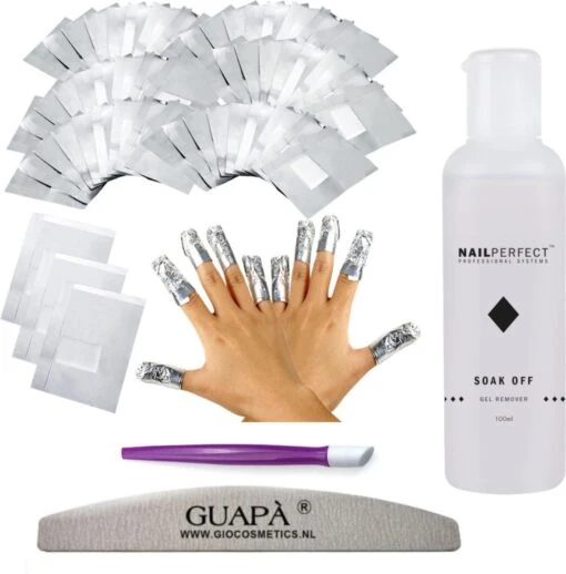 GUAPÀ® Gellak Nagel Verwijderaar Set Voor Alle Gel Nagels | Gel Nagellak Remover | Soak Off Folie | Gel Verwijderaar Wraps -Bekende Cosmetica Winkel