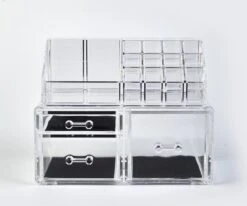 Wowup Makeup Organizer | Cosmetica Houder | Makeup Doos | Transparant | Tweedelig | Sieradendoos | Nagellak Opberger | Makeup Opberger | Lippenstift Opberger | Lippenstift Organizer -Bekende Cosmetica Winkel 1200x1001 4