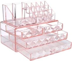 A&K 2in1 Make-up Organizer - 4 Lades Cosmetica Opbergdoos - Kaptafel - Roze -Bekende Cosmetica Winkel 1200x1017 4