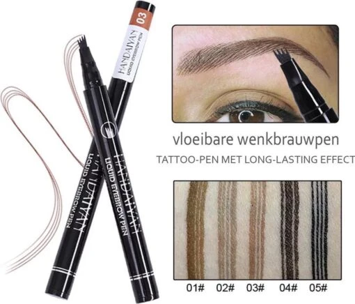 Wenkbrauw Microblade Pen - Tattoo - BRUIN 03 - Watervaste Microblading Wenkbrauwpen - Eyebrow Tattoo Pen - Make Up - 4 Punts Pen -Bekende Cosmetica Winkel 1200x1026 6