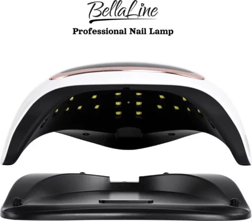 UV Nagel Lamp 168 Watt + 5 Gratis Vijlen - BellaLine - UV Led Nagellamp – Gel Nagel – Nagellak UV – Nageldroger – Salon – Sensor – Gellac - Acryl - Gelnagels – 42 Power Led – Professioneel – Krachtig – Manicure – Extra Lang Snoer - Pink - Pedicure -Bekende Cosmetica Winkel 1200x1053 2