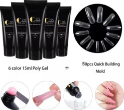 Royala - Professionele Poly Gel Starter Kit POG3. – 6 Kleuren Polygel + 6 Kleuren UV Gel - 12 Kleuren Polygel Pakket - Incl. 36 W UV Nageldroger - Poly Acryl Nagels - Nail Art - Gel Lak -Bekende Cosmetica Winkel 1200x1060