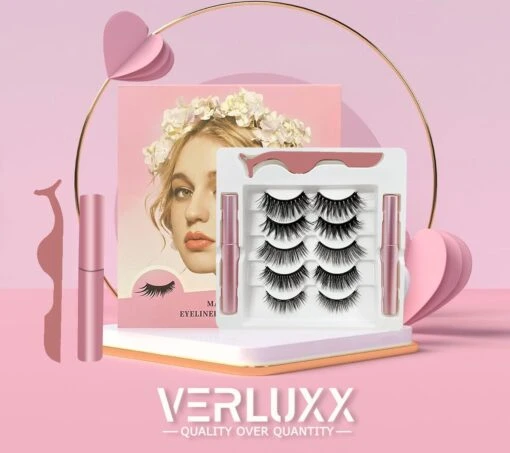 Hoge Korting - VERLUXX© - 'Quality Over Quantity' - 3D Magnetische Wimpers Incl. 1+1 GRATIS Geïoniseerde Waterproof Eyeliner & Pincet, Fake Lashes, Nepwimpers, Magnetic Lashes, Herbruikbare Realistic Wimpers -Bekende Cosmetica Winkel 1200x1065 3