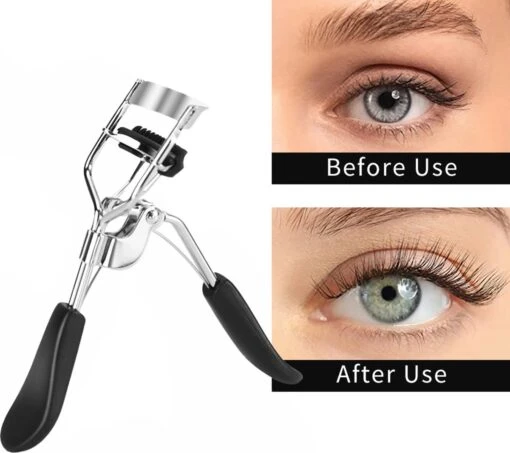 INTER-ESQUE® Wimperkruller Met Kam - Eyelash Curler + 5x Gratis Extra Siliconen Pad - Zwart/Zilver -Bekende Cosmetica Winkel 1200x1066 6