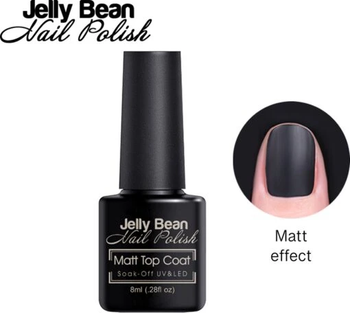 Jelly Bean Nail Polish Gel Nagellak - Gellak - Matte Topcoat - Matt Top Coat - UV Nagellak 8ml -Bekende Cosmetica Winkel 1200x1070 1