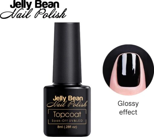 Jelly Bean Nail Polish Gel Nagellak - Gellak - Glossy Topcoat - UV Nagellak 8ml -Bekende Cosmetica Winkel