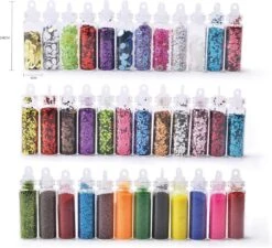 Merkloos 48 Verschillende Flesjes Nagel Decoratie Met Glitters En Sticker - Nail Art - Nagelversiering - Cadeau Tip -Bekende Cosmetica Winkel 1200x1091 3