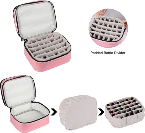 YONO Nagellak Tas - Nagelkoffer Beautycase - Cosmetica Koffer - Manicure Organizer - Roze -Bekende Cosmetica Winkel 1200x1102 15