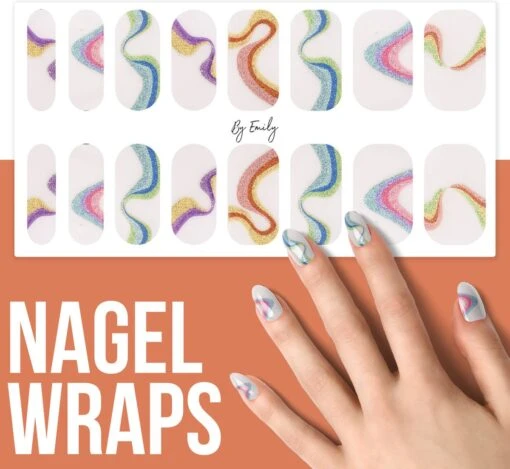 By Emily - Nagel Wrap - The Magic Belongs To Color | 16 Stickers | Nail Wrap | Nail Art | Trendy | Design | Nagellakvrij | Eenvoudig | Nagel Wrap | Nagel Stickers | Folie | Zelfklevend | Sjablonen -Bekende Cosmetica Winkel 1200x1104 1