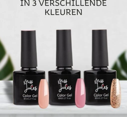 Miss Jules - Complete Gellak Starterspakket - Kleur Nude Roze Glitter - Glanzend & Dekkend Resultaat - Inclusief UV/LED Lamp & Instructievideo (NL) -Bekende Cosmetica Winkel 1200x1104 2