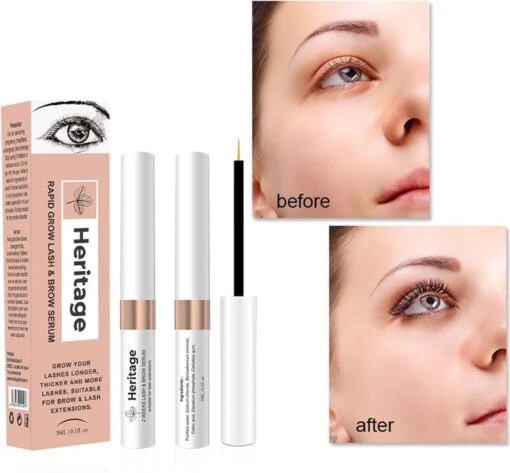 Heritage Wimperserum Rapid Grow Geschikt Voor Wimperextensions Olievrije. Naturel Ingrediënten - Oil Free Lash Serum Suitable For Lash Extensions Wearer -Bekende Cosmetica Winkel 1200x1114 8