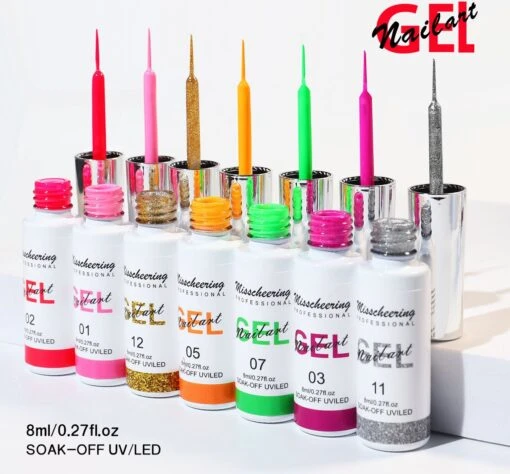 Nail Art Gel - Fine Liner Gel - 12 Stuks - UV/LED Gel - Gellak - Nagel Gellak - UV/LED Lamp - UV/LED Nageldroger - Gelnagels - Nepnagels - Acrylnagels - Tekenpenseel Nagels - Professioneel - Hoge Kwaliteit -Bekende Cosmetica Winkel 1200x1115 1