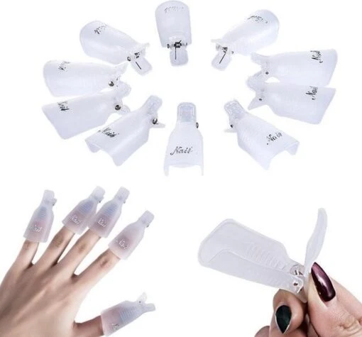 Nagellak Remover Clips Set - Soak Off Clips - Gellak Verwijderen - Soak Off Nailclips - Wit -Bekende Cosmetica Winkel