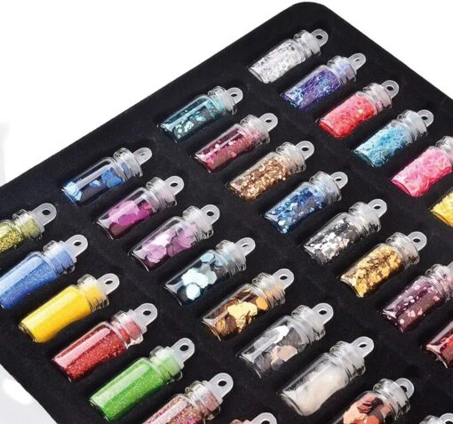 Merkloos 48 Verschillende Flesjes Nagel Decoratie Met Glitters En Sticker - Nail Art - Nagelversiering - Cadeau Tip -Bekende Cosmetica Winkel 1200x1122 5