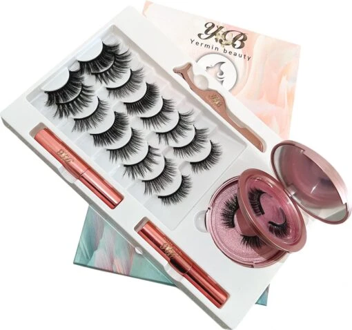 Yermin Beauty Magnetische Wimpers Set - Inclusief Wimperzetter En 2 Flesjes Waterproof Eyeliner - Wimperhouder Met Spiegel - 8+2 Paar Extra -Bekende Cosmetica Winkel 1200x1125 24