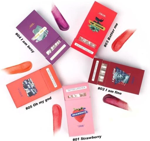 Lip Tint - Strawberry - Cheek Tint - Tattoo Lipstick - Lip And Cheek Tint - Cigarette Lip Tint - Lip Tint Peel Off - Waterproof Lipstick - Lippenstift- Lipgloss - Langhoudende Lipgloss - Cotton Swab Lip Tint - Sigaretten Lip Tint - Lip Tattoo -Bekende Cosmetica Winkel 1200x1126 5