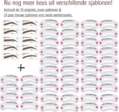 Merkloos Wenkbrauw Stempel – Brow Stamp – Stempelset – Make Up – Bruin – Incl. 34 Sjablonen – Incl. Wenkbrauw Borstel – Waterproof - Herbruikbaar - Cadeau Voor Haar -Bekende Cosmetica Winkel 1200x1128 13