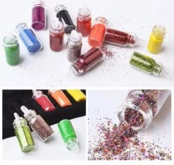 48 Potjes Glitter / Decoratie Voor Nail Art / Knutselen - Sparkolia Glitters Nagel Decoratie Set- 3D Nail Art Voor Gellak, Acryl Of Nagellak - Glitter, Poeder, Holografisch, Vlokken, Pailletten, Shimmer, Rhinestone - Verschillende Kleuren -Bekende Cosmetica Winkel 1200x1135