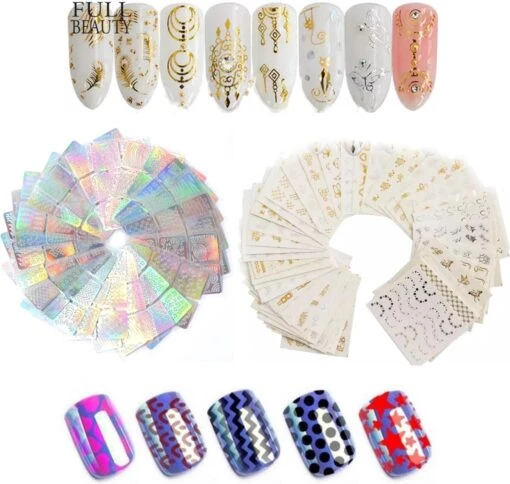 GUAPÀ - Nail Art Nagel Sjabloon Stickers 42 Vellen - Zelfklevende Nagelstickers & Nageldecoratie 3D Goud En Zilver -Bekende Cosmetica Winkel 1200x1138 6