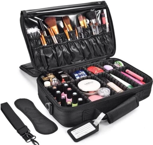 Cosmetica Koffer - Make-up Koffer Met Verstelbare Vakken - Visagie En Nagelstyliste Beauty Koffer - 40x30x14CM -Bekende Cosmetica Winkel 1200x1141 13