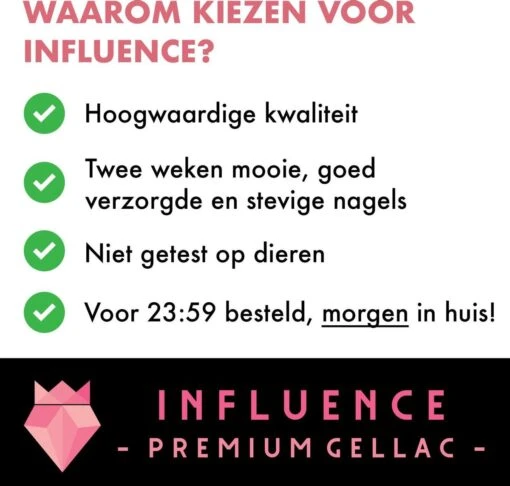 #BADBLACKSERIE - Influence Gellac - Zwarte Gellak - Gellak Zwart UV - UV Gellak - Gel Nagellak - Basecoat - Topcoat - Topcoatmat - No Wipe - Startersset - Kado Vrouw - Valentijns Cadeau - Kado Voor Haar - 4 X 10 Ml -Bekende Cosmetica Winkel 1200x1143 5