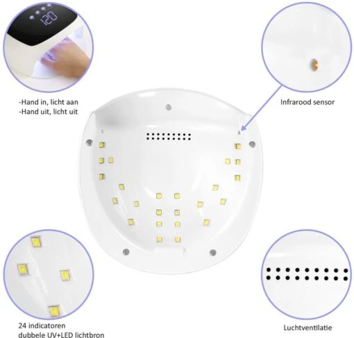 YiKo - Hoge Kwaliteit UV LED Lamp Nagels - Nageldroger - UV Lamp Gelnagels - Nageldrogers - 52W Nagellamp - Nagelverharder - Gel Nagellak - Nagellak Droger -Bekende Cosmetica Winkel 1200x1147 1